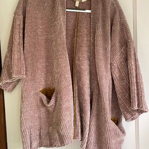Dusty Rose chenille smoking jacket